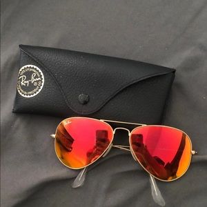 Orange aviator ray bans